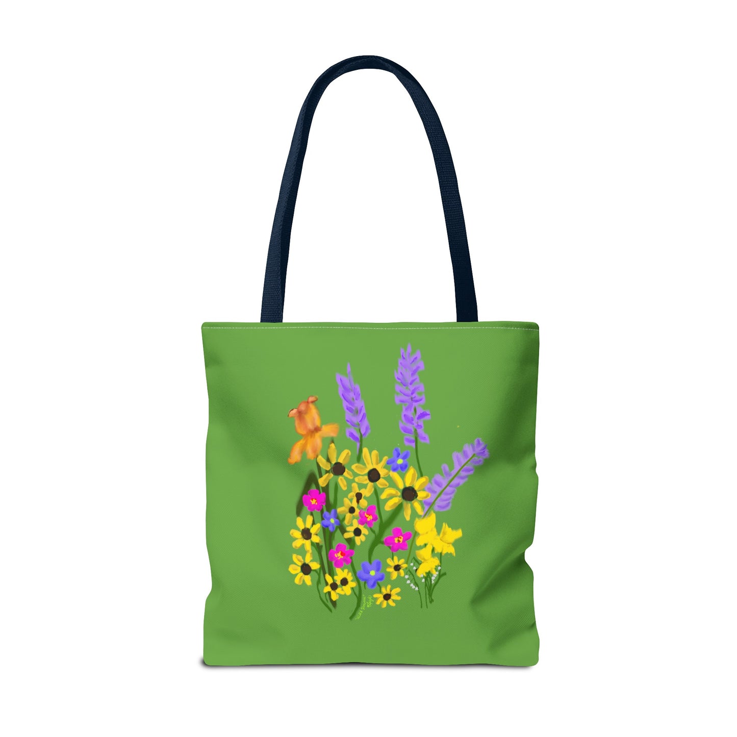 Scribbles Wildflowers - Green - Tote Bag (AOP)