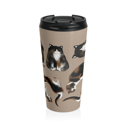 3 Calico Cats - Stainless Steel Travel Mug