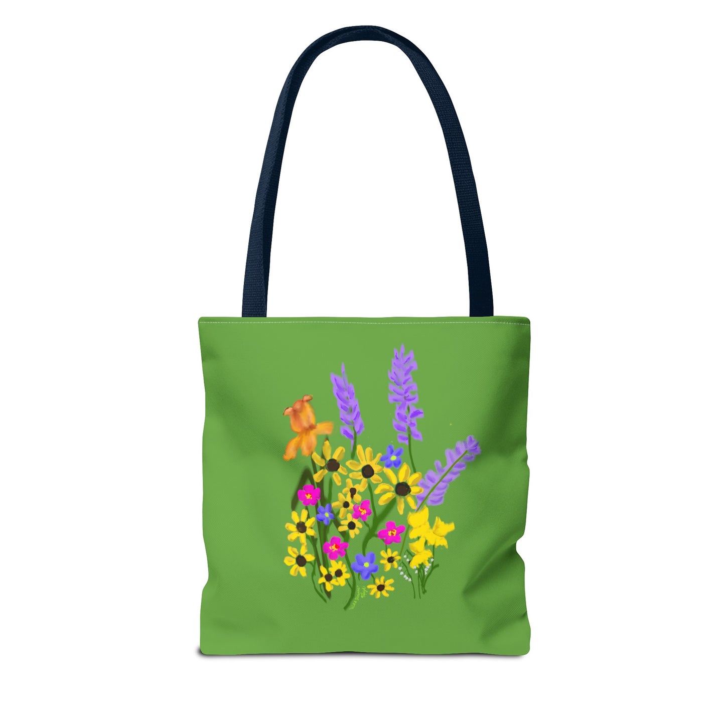 Scribbles Wildflowers - Green - Tote Bag (AOP)